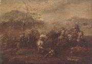 Pietro Graziani A cavalry skirmish Germany oil painting reproduction